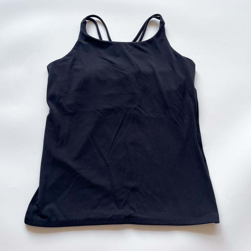 Athleta Girl Black Athletic Tank Built-in Bra No Pads Size XXL 16